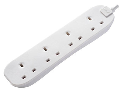 Masterplug BFG210N-MP Extension Lead 240V 4-Gang 13A White 2m MSTBFG210