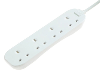 Masterplug BFG5N-MP Extension Lead 240V 4-Gang 13A White 5m MSTBFG5