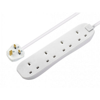 Masterplug Extension Lead 2m Multi Colour (4-Gang)