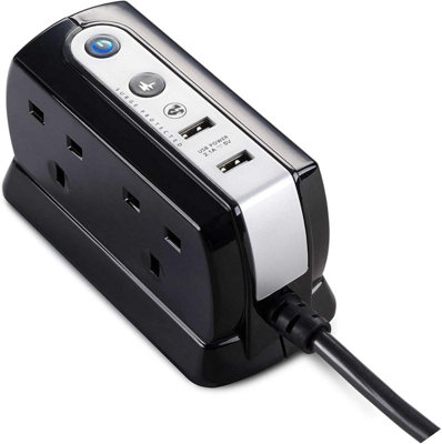 Masterplug Extension Lead Block 4 Gang Switched Sockets Surge Protected ...