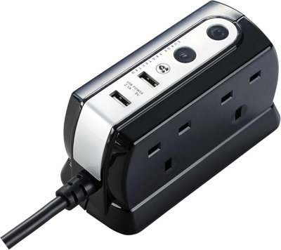 Masterplug Extension Lead Block 4 Gang Switched Sockets Surge Protected ...