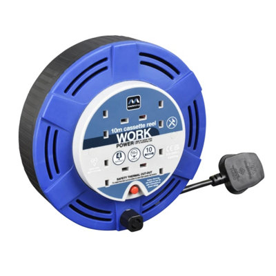 Masterplug Extension Reel (UK Plug) Blue/Black (One Size)