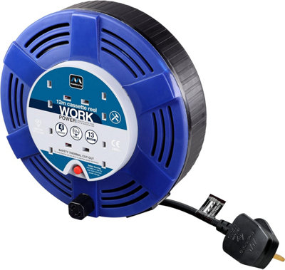 Masterplug Four Socket 13A Cassette Cable Reel with Thermal Cut-Out ...