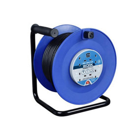 Masterplug HDCC5013/4BL-MP Heavy-Duty Cable Reel 240V 13A 4-Socket Thermal Cut-Out 50m MSTHDCT50134