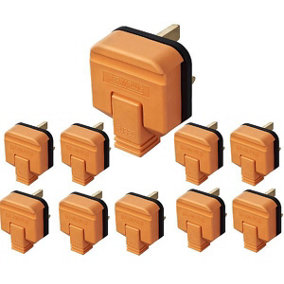 Masterplug HDPT13O Orange 13 Amp Rewireable Heavy Duty Plug Tops - Box of 10