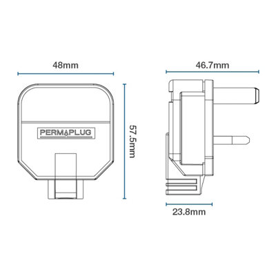 Masterplug HDPT13O Orange 13 Amp Rewireable Heavy Duty Plug Tops - Box of 10