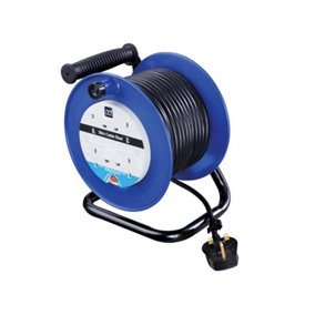 Masterplug LDCC3013/4BL-MP Heavy-Duty Cable Reel 240V 13A 4-Socket Thermal Cut-Out 30m MSTLDCT30134