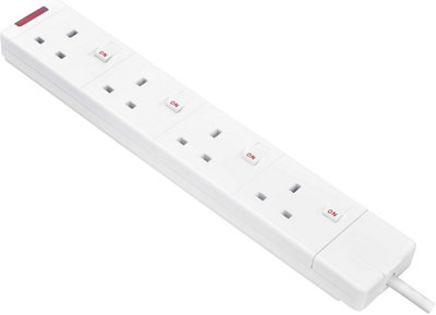 Masterplug Masterplug Rewireable Trailing 4 Socket with Individual ...