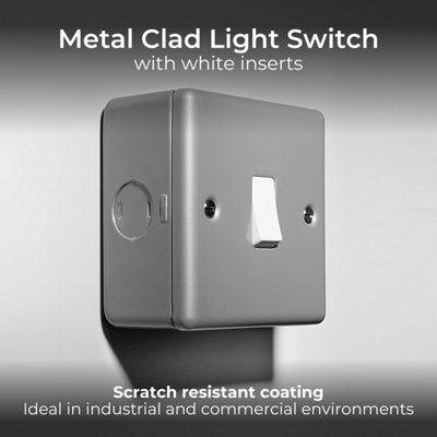 Masterplug MC512-01 Metal Clad 1-Gang 2-Way Light Switch MSTMC512