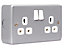 Masterplug MC522-01 Metal Clad Switched Socket 2-Gang 13A MSTMC522