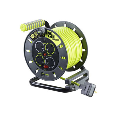 Masterplug Pro XT 4 Socket 13A Open Cable Reel 25m 240V