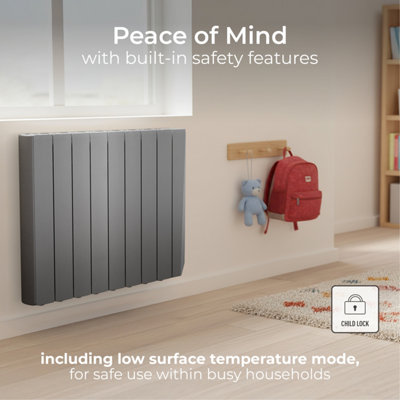 Masterplug SmartEnergy Wall Oil-Filled Radiator, Wi-Fi, 1500W, Grey