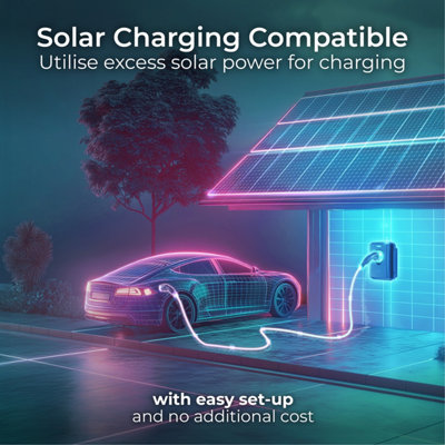 Masterplug Socketed Type 2 Smart EV Wall Charger Mode 3 Black 7.4kW