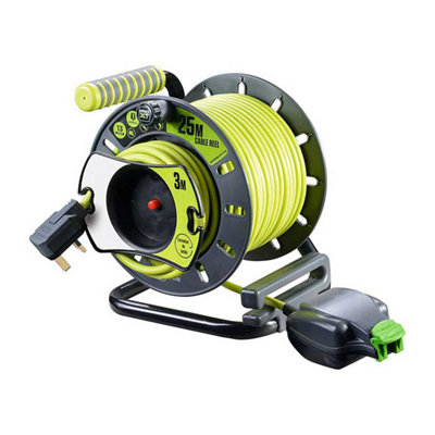 Masterplug Weatherproof Outdoor Cable Reel 25 Meters - Weatherproof Plug Socket