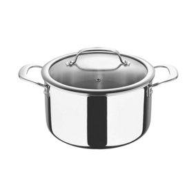 MasterPro Argent 3 Stainless Steel Non-stick Casserole with Glass Lid 22cm Silver