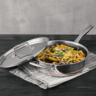 MasterPro Argent 5 CX Stainless Steel Frying Pan with Lid Silver