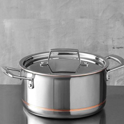 MasterPro Argent 5CX Stainless Steel Stock Pot with Lid 3.3L Silver