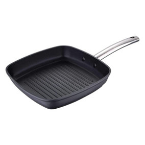 MasterPro Foodies Forged Aluminium Non-stick Grill Pan 28cm Black