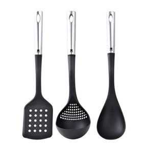 MasterPro Foodies Set of 3 Nylon Cooking Utensil Tools Black