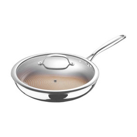 MasterPro Giro Aluminium & Stainless Steel Frying Pan Non-stick with Glass Lid 30cm Silver