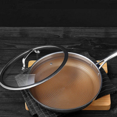 MasterPro Giro Aluminium & Stainless Steel Frying Pan Non-stick with Glass Lid 30cm Silver