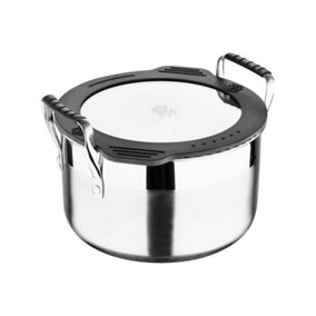 MasterPro Smart Stackable Stainless Steel Casserole with Tempered Glass Flat Lid 20cm Silver