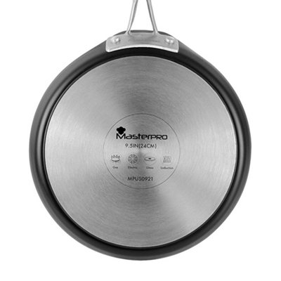 MasterPro Vita Forged Aluminium Non-stick Round Grill Pan 24cm Black