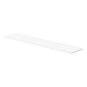 Mastershelf 115x20x1cm White Glass Shelf