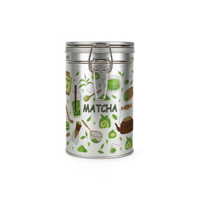 Matcha Storage Canister - Green Matcha Gifts for Tea Drinkers - Silver ...