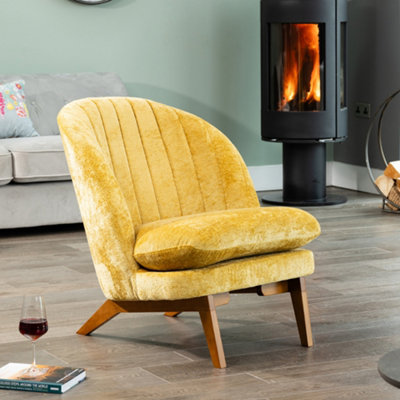 Mateo Fabric Accent Chair - Mustard