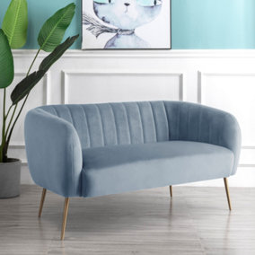 Matilda 2 Seat Velvet Sofa - Light Blue
