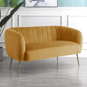 Matilda 2 Seat Velvet Sofa - Yellow