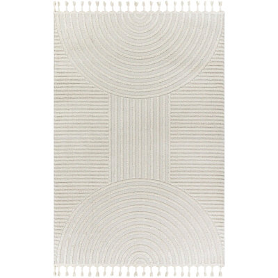 MATILDA Scandi Modern High Pile Ivory Rug 160 x 213 cm