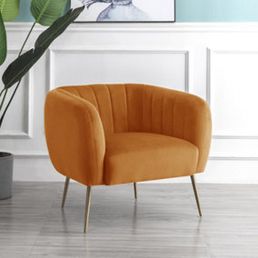 Matilda Velvet Accent Chair - Orange