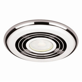 Matira Chrome Medium Bathroom Ceiling Extractor Fan With LED Light