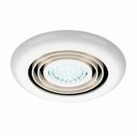 Matira White Medium Bathroom Ceiling Extractor Fan With LED Light
