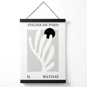 Matisse Floral Cutout Beige and Black Exhibition Medium Poster with Black Hanger