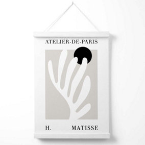 Matisse Floral Cutout Beige and Black Exhibition Poster with Hanger / 33cm / White