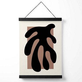 Matisse Floral Cutout Cream and Brown Medium Poster with Black Hanger