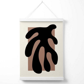 Matisse Floral Cutout Cream and Brown Poster with Hanger / 33cm / White