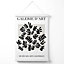 Matisse Floral Cutout Grey and Black Poster with Hanger / 33cm / White
