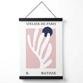 Matisse Floral Cutout Pink and Blue Exhibition Medium Poster with Black Hanger
