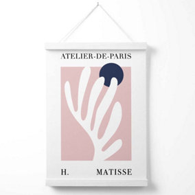 Matisse Floral Cutout Pink and Blue Exhibition Poster with Hanger / 33cm / White