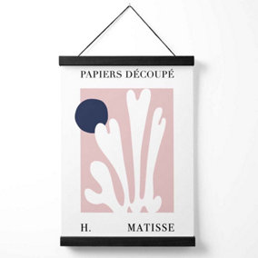 Matisse Floral Cutout Pink and Blue Medium Poster with Black Hanger