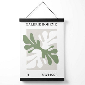 Matisse Floral Cutout Sage Green Bohemian Medium Poster with Black Hanger