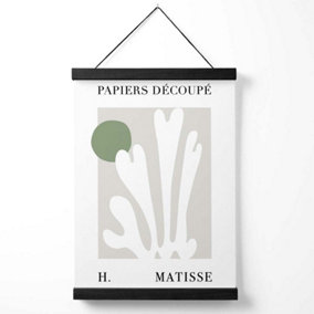 Matisse Floral Cutout Sage Green  Medium Poster with Black Hanger