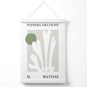Matisse Floral Cutout Sage Green  Poster with Hanger / 33cm / White