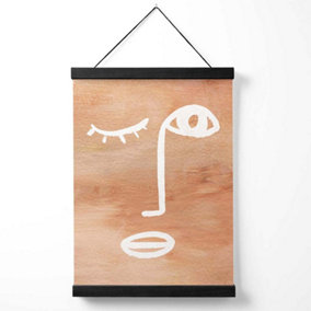 Matisse Inspired Abstract Terracotta Face Medium Poster with Black Hanger