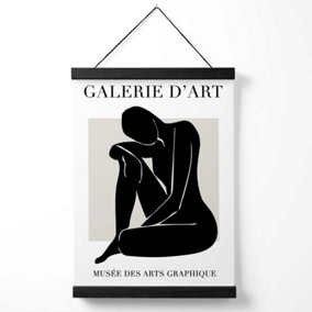 Matisse Nude Black and Grey Medium Poster with Black Hanger