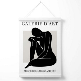 Matisse Nude Black and Grey Poster with Hanger / 33cm / White